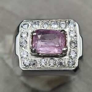 Unheated Natural Pink sapphire ring Mens Ceylon sapphire ring Pink sapphire ring